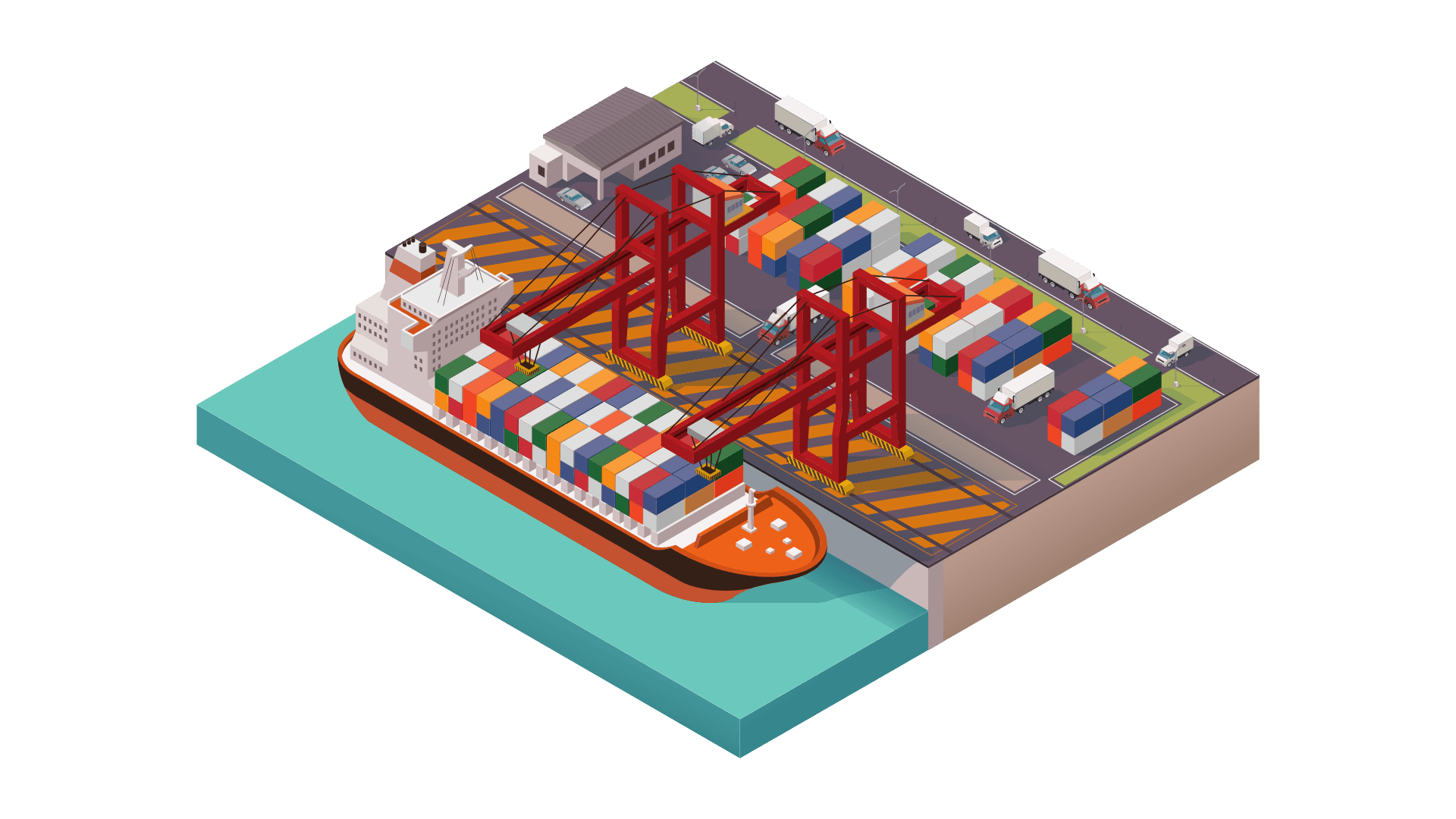 Commercial ports: container tracking, yard management and logistics Digital Twin