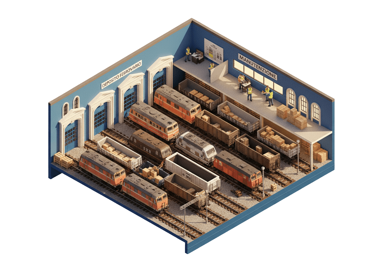 Railway: equipment and material control in depots